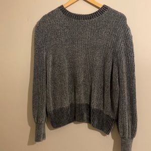 Soft Teal Blue Puff Sleeve Sweater